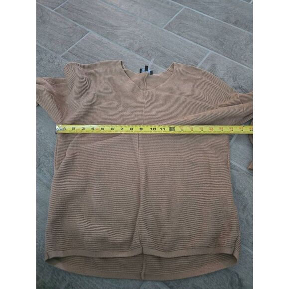 Women's 1. STATE Rib-Knit Bubble Sleeve Long Sleeve Sweater Size Small Tan - Picture 3 of 9